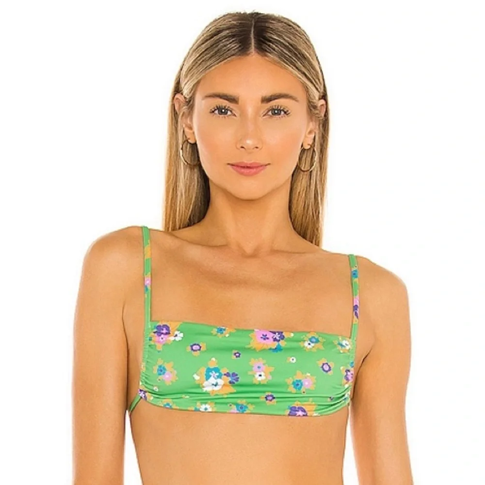 Frankie’s Bikinis FULL SET in Green Meadow - Size XS (top) & Size M (Bottoms)